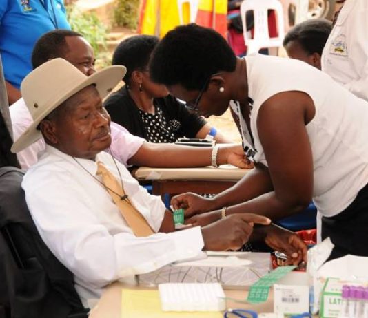 President Museveni Gets Tested for HIV Museveni HIV Test
